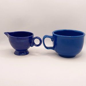 Feistaware -  Large Cup & Creamer set Blue Made in USA Tea Coffee